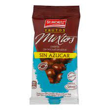 FRUTOS MIXTOS CON CHOCOLATE SIN AZUCAR 40GR ST MORITZ